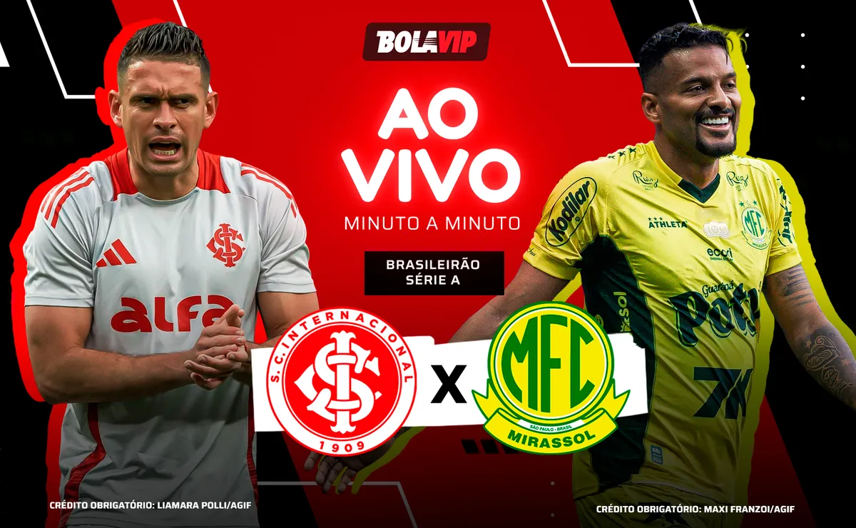 Inter x Mirassol AO VIVO: 0 a 0 no primeiro tempo pelo Brasileirão 2026