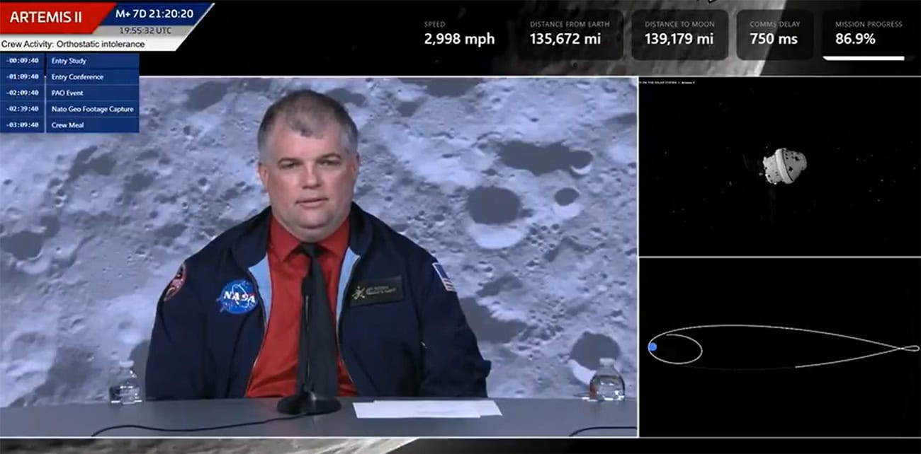 Diretor de voo da NASA afirma que ângulo de reentrada é crucial para sucesso da Artemis 2