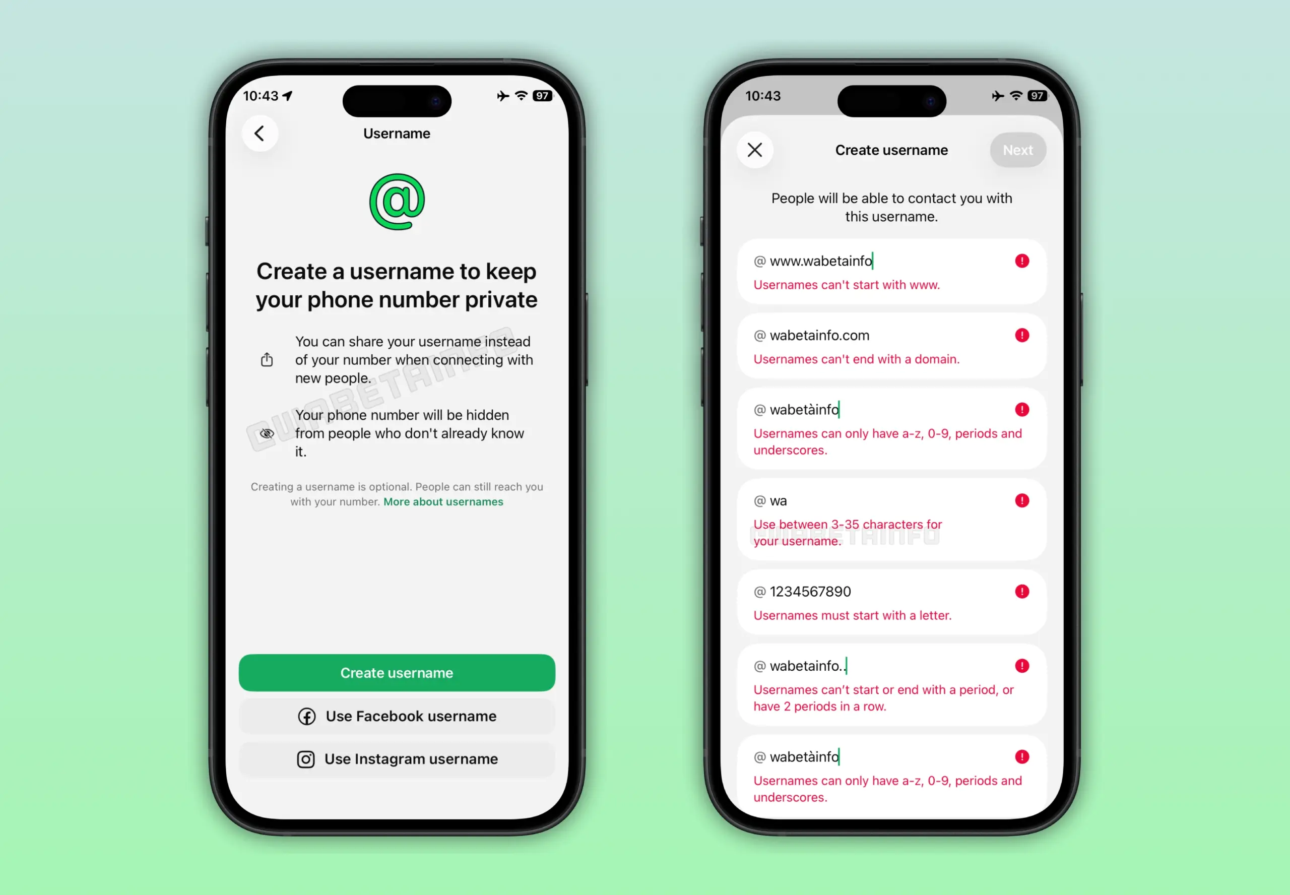 WhatsApp inicia liberação de nomes de usuário para perfis