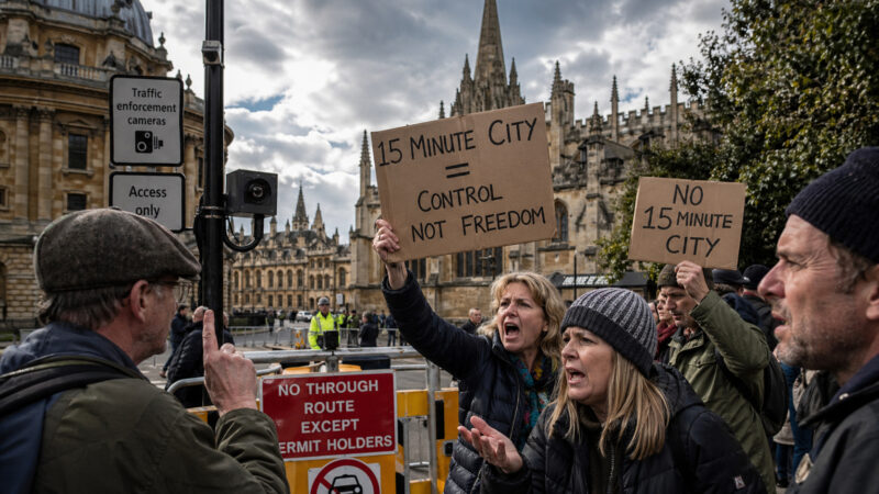 Cidade de 15 minutos em Oxford virou símbolo de “prisão climática” após teoria conspiratória gerar protestos e ameaças