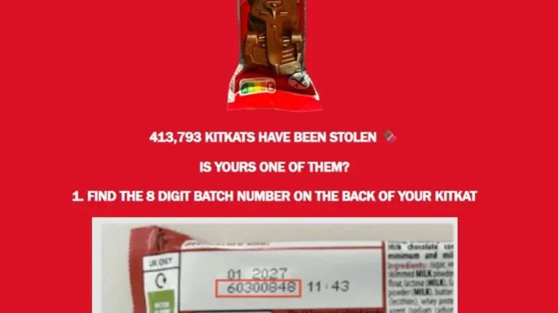 Nestlé cria site para checar se seu KitKat está entre 12 toneladas roubadas