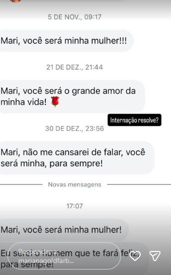 Mariana Goldfarb relata incômodo após receber mensagens insistentes de seguidor