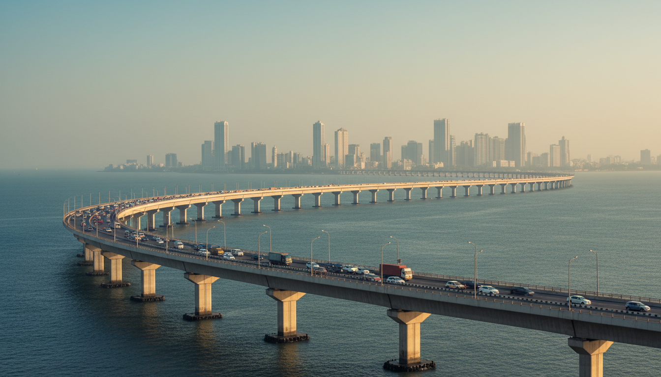 Índia conclui ponte de 22 quilômetros sobre o mar para ligar Mumbai; tremor de magnitude 3,5 atingiu a estrutura com trabalhadores a bordo
