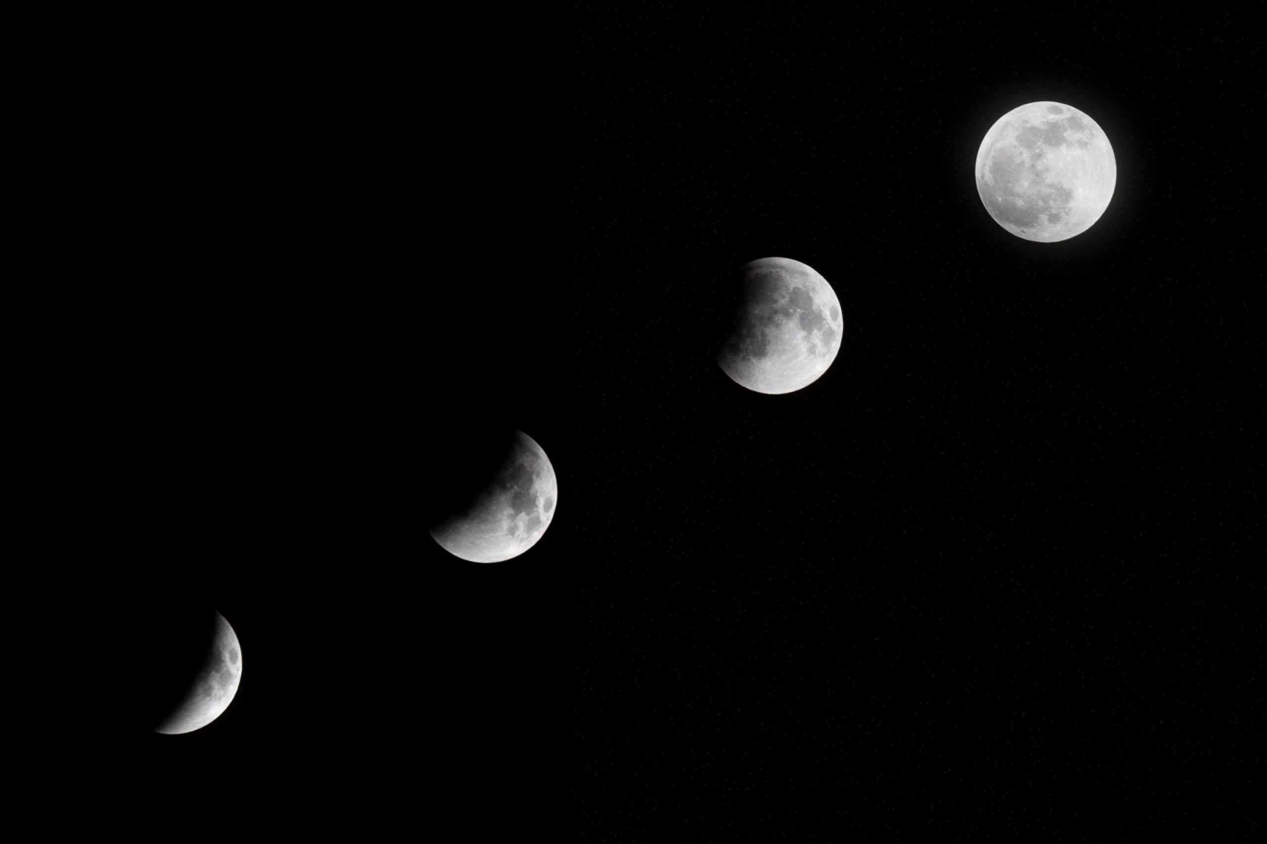 Lua hoje: fase Nova em 19/04/2026, 4% visível e em crescimento