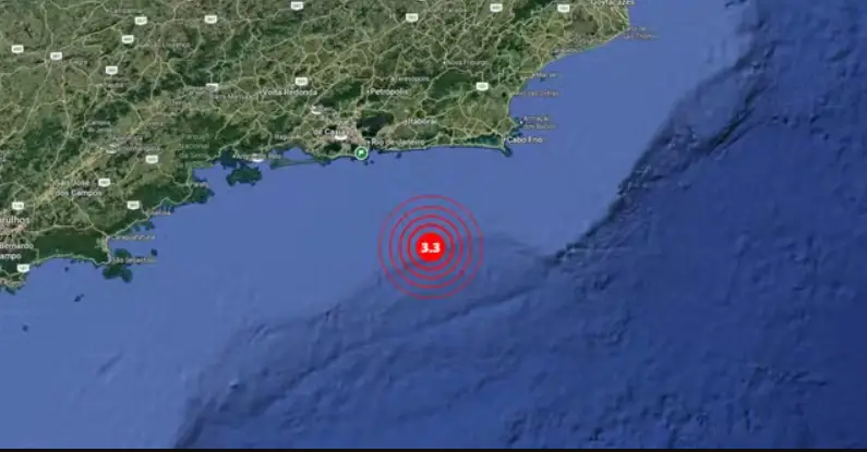 Tremor de terra de magnitude 3,3 é registrado na costa do Rio de Janeiro