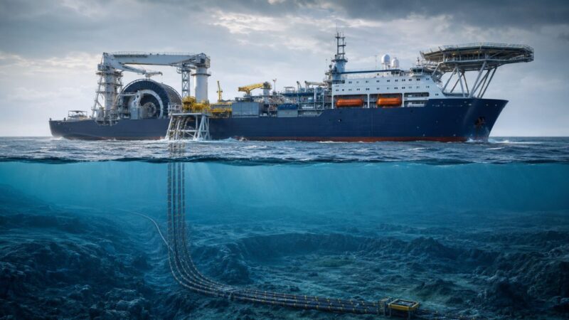 Jan De Nul lança navio William Thomson para instalar cabos submarinos a até 4.000 metros de profundidade