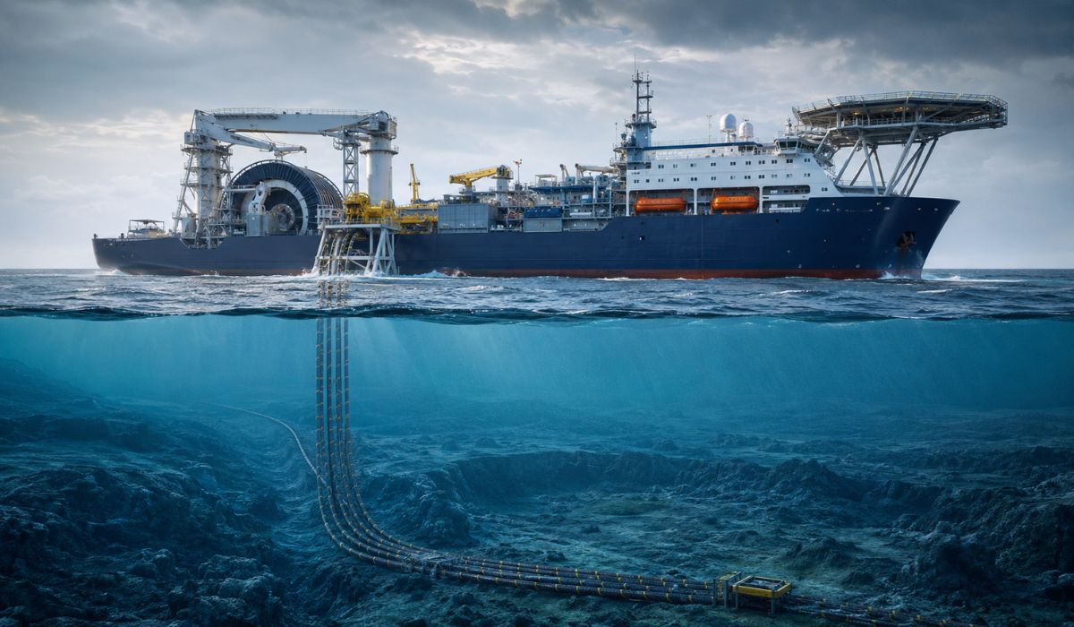 Jan De Nul lança navio William Thomson para instalar cabos submarinos a até 4.000 metros de profundidade