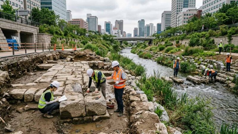 Rio Cheonggyecheon recuperado em Seul reduz temperatura em até 3,3°C e atrai centenas de espécies