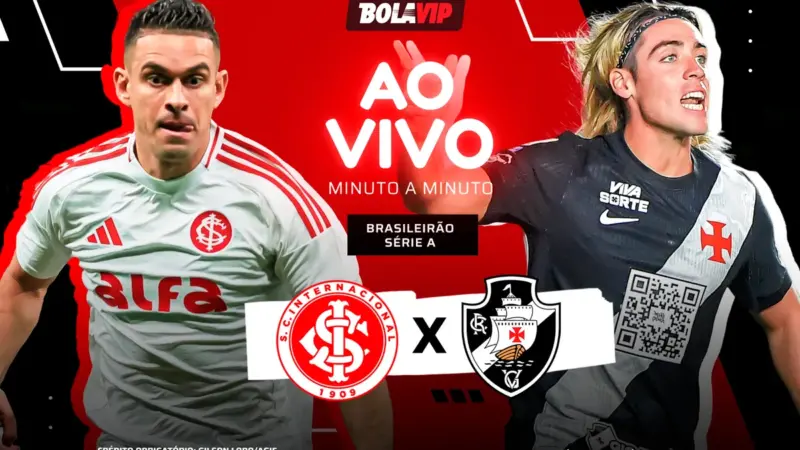Internacional vence o Vasco por 2 a 0 no intervalo; Carbonero e Alerrandro marcam
