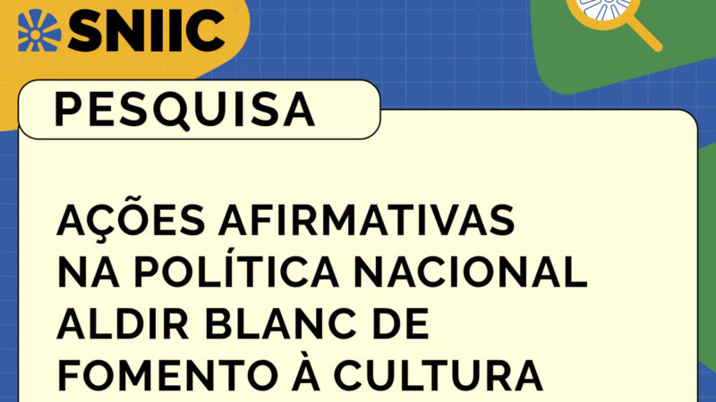 Pesquisa inédita do MinC revela que Política Aldir Blanc já investiu mais de R$ 800 mi em ações afirmativas
