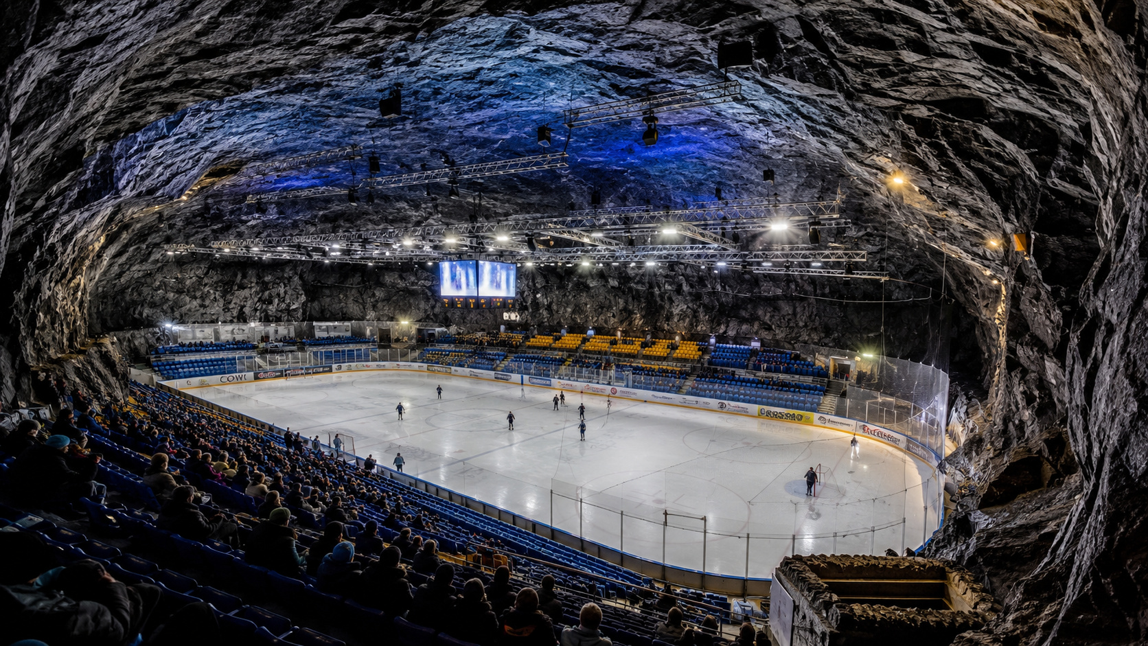Noruega abriga arena pública de esporte dentro de uma montanha, a 55 metros sob a superfície