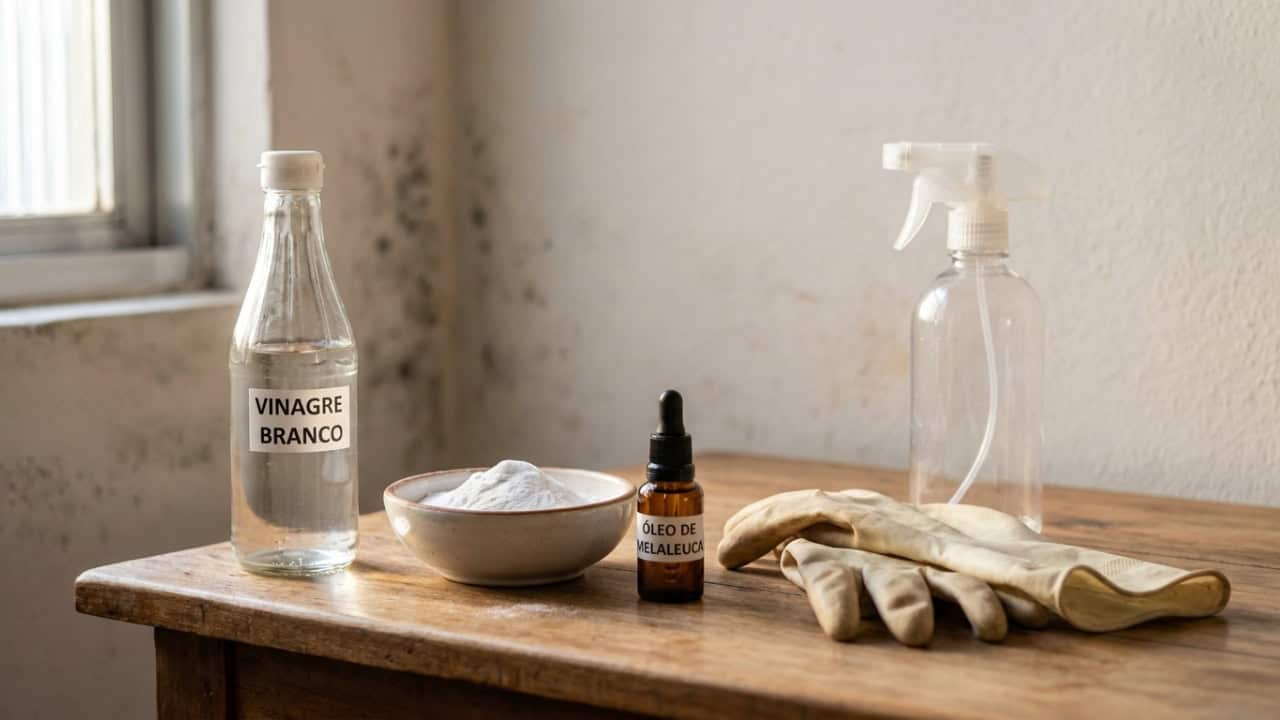 Mistura de vinagre, bicarbonato e melaleuca elimina mofo mais profundamente que água sanitária