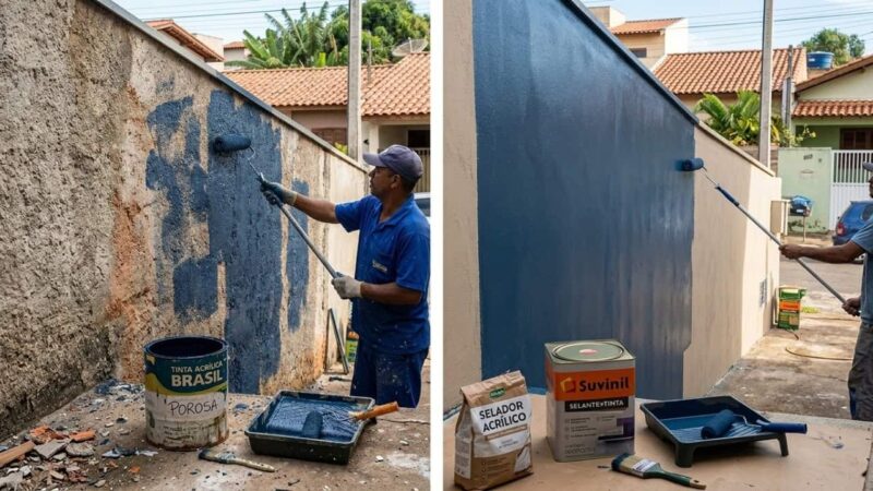Especialistas: aplicar selador é etapa obrigatória antes de pintar parede externa