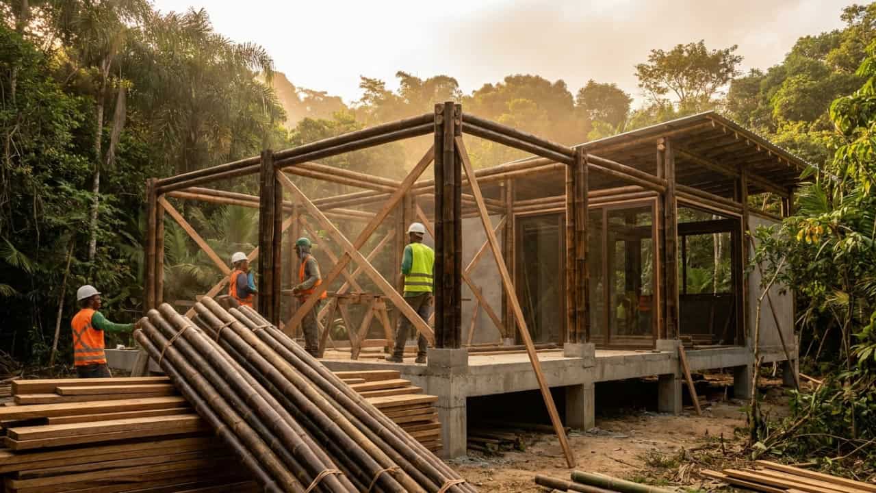 Casas de bambu ganham espaço no Brasil por serem rápidas de renovar, resistentes e mais baratas