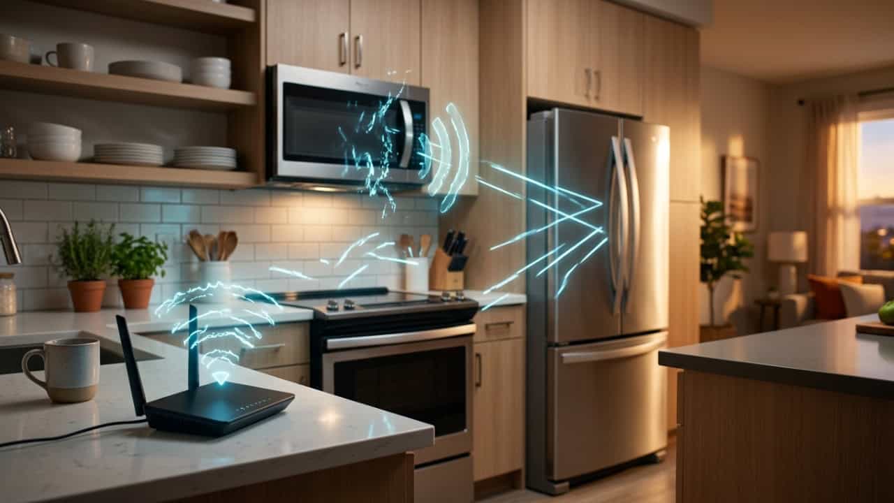 Quedas do Wi‑Fi junto à cozinha: causas e soluções sem custo