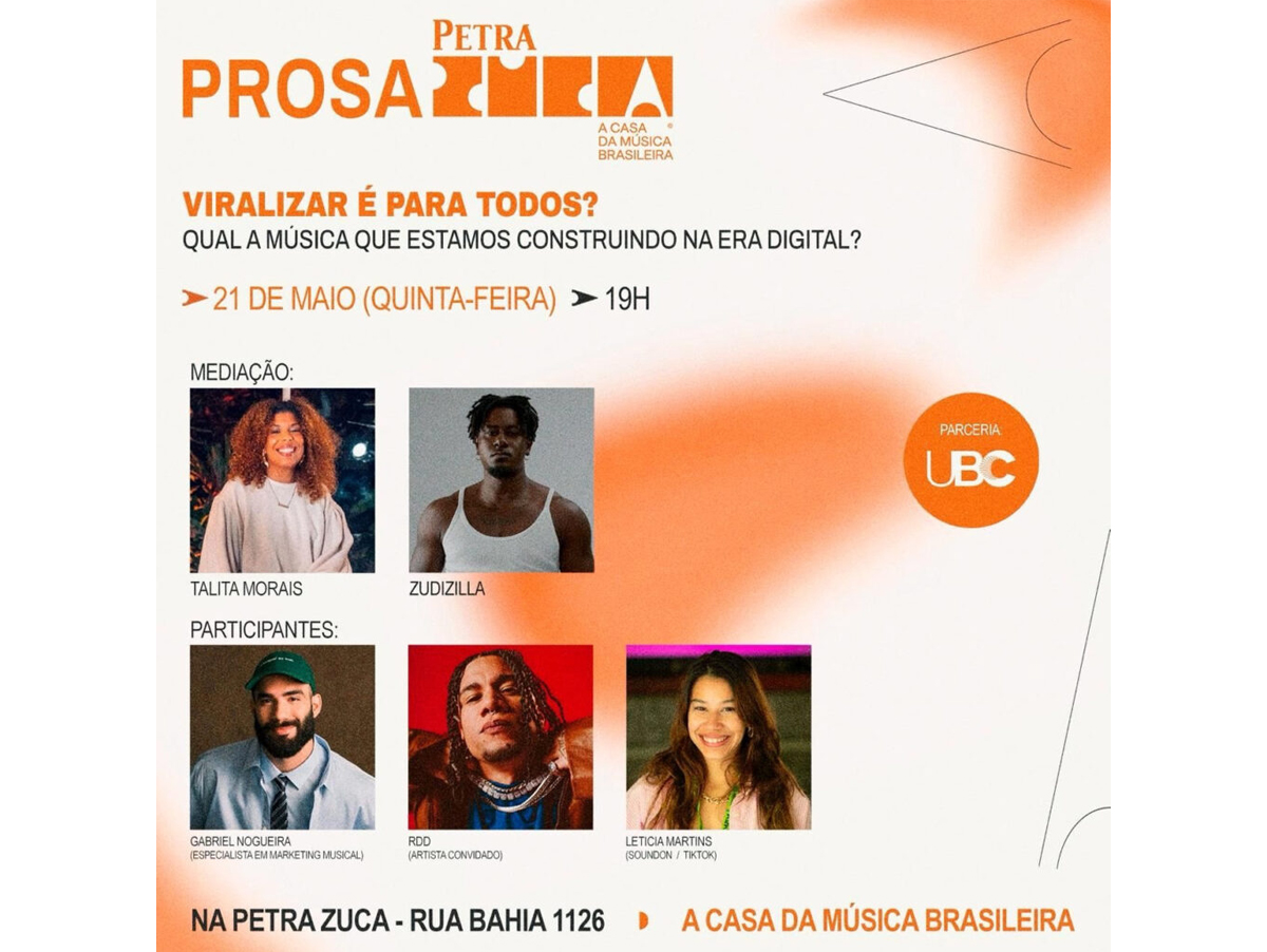 PROSA ZUCA lança nova edição em parceria com a UBC para debater música e viralização em São Paulo