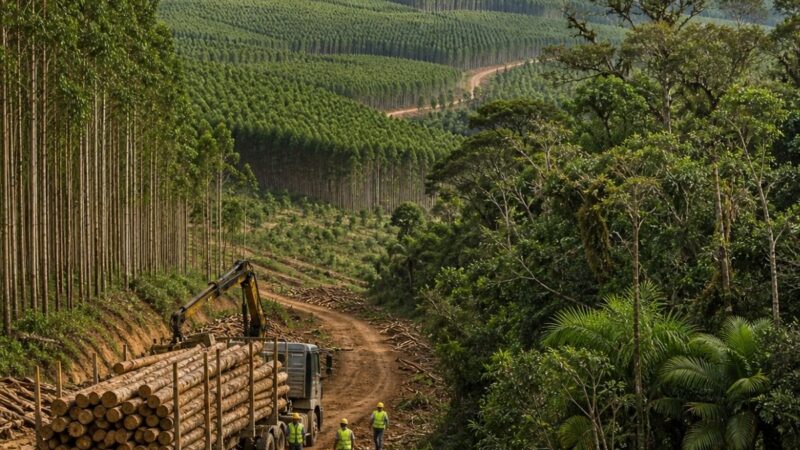 Setor de florestas plantadas no Brasil chega a 10,52 milhões de hectares em 2024 e mobiliza R$ 240 bilhões, mas debate sobre biodiversidade persiste