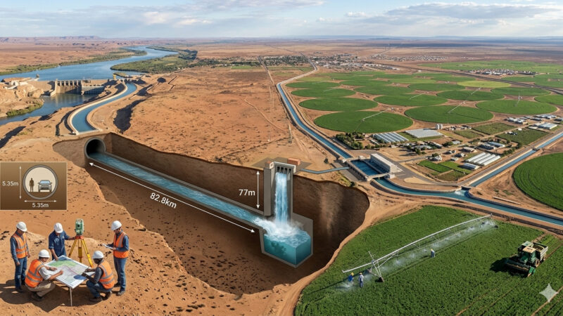 Túnel de 82,8 km leva bilhões de litros do rio Orange ao Karoo e transformou áreas áridas em polos agrícolas