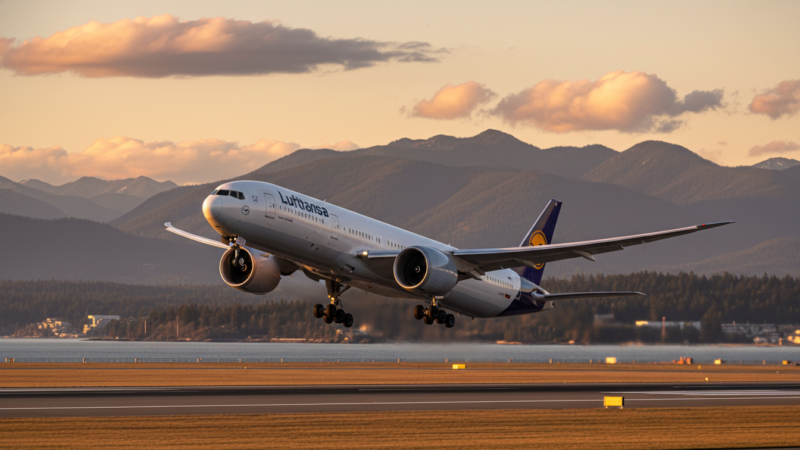 07/05/2026 — Boeing realiza decolagem do primeiro 777-9 de produção da Lufthansa em Everett, com 76,72 metros e motores GE9X de 220 mil libras-pé