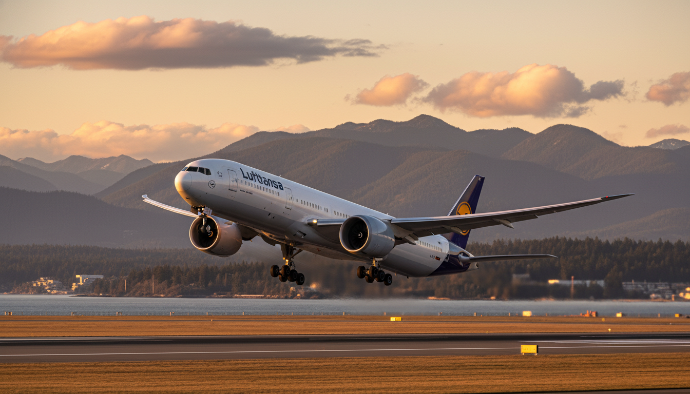 07/05/2026 — Boeing realiza decolagem do primeiro 777-9 de produção da Lufthansa em Everett, com 76,72 metros e motores GE9X de 220 mil libras-pé