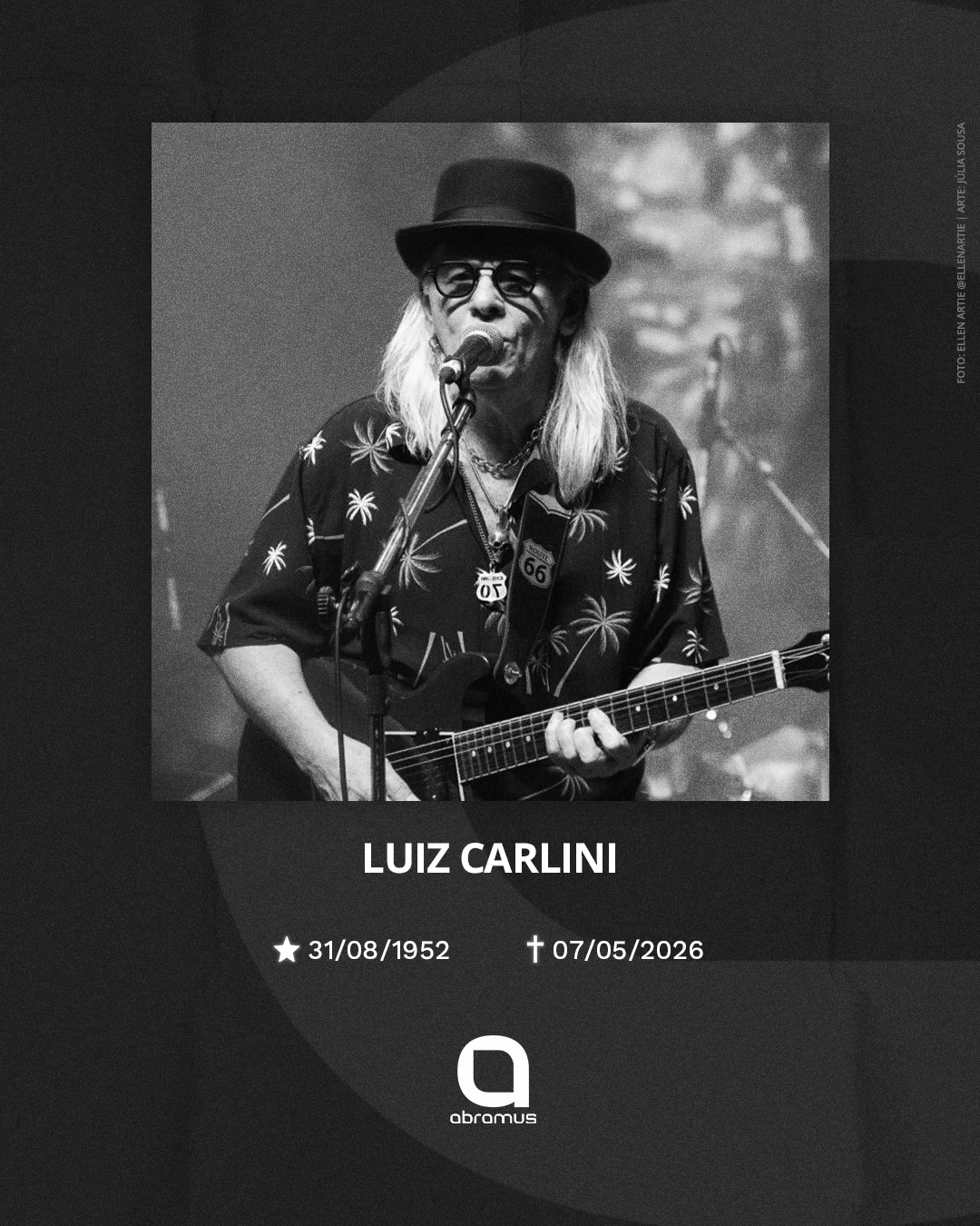 Falecimento de Luiz Carlini, guitarrista e fundador do Tutti Frutti