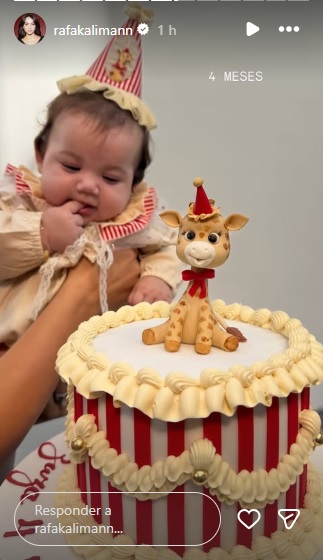 Rafa Kalimann celebra quatro meses da filha Zuza com festa intimista