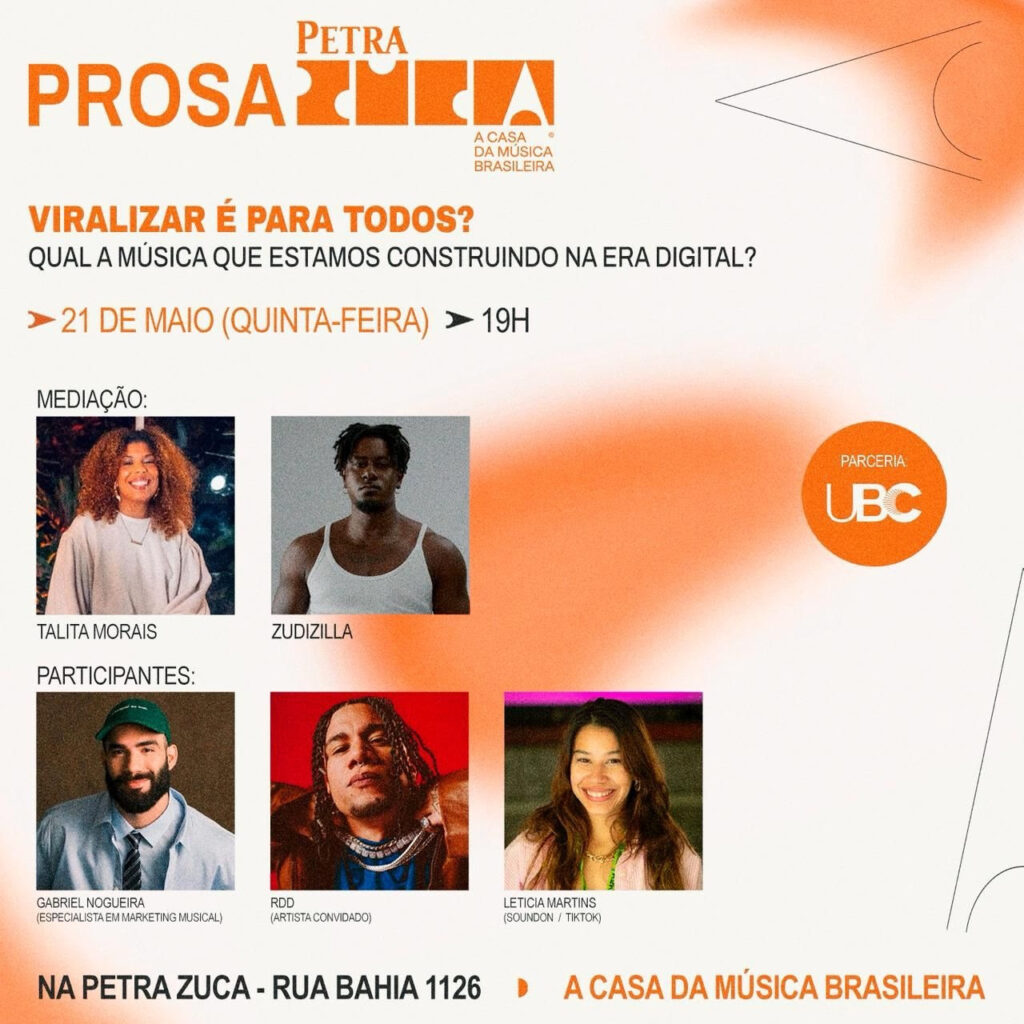 PROSA ZUCA estreia edição de 2026 em parceria com a UBC para debater música na era digital