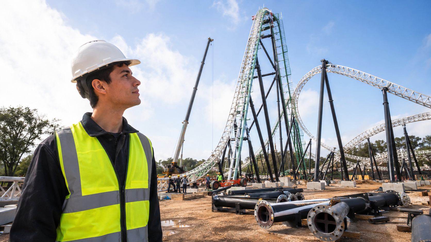 Jovem que construiu montanha-russa no quintal passa de projeto caseiro a coordenador de atração de 737 toneladas no Cacau Park