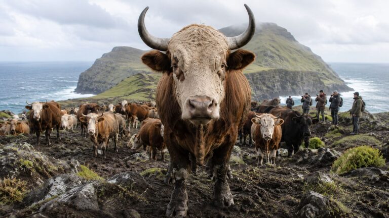 Saiba mais sobre fazendeiro deixou 5 cabeças de gado em uma ilha e ‘mágica’ aconteceu: rebanho virou 2.000 animais em 130 anos, sobreviveu isolado em território vulcânico de 55 km² e desen…