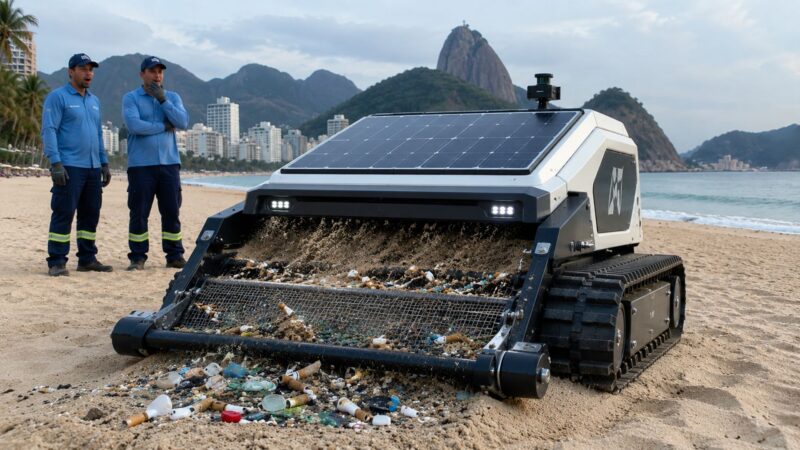 Robô compacto que peneira a areia ganha confiança de equipes de limpeza e reduz esforço manual