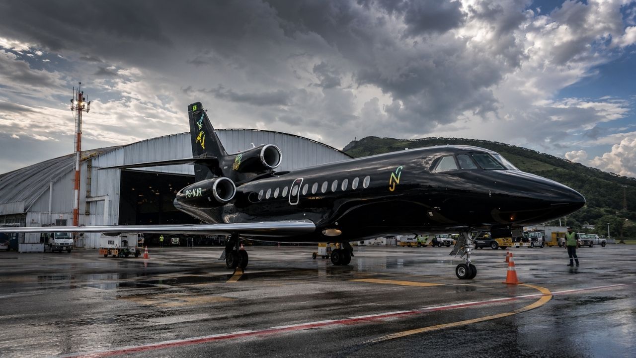 Conheça jato de r$ 250 milhões de neymar fica 5 dias no pátio de aeroporto em sc porque não cabe no hangar e pode ter gerado conta de cerca de r$ 6,3 mil apenas com pouso e pernoites