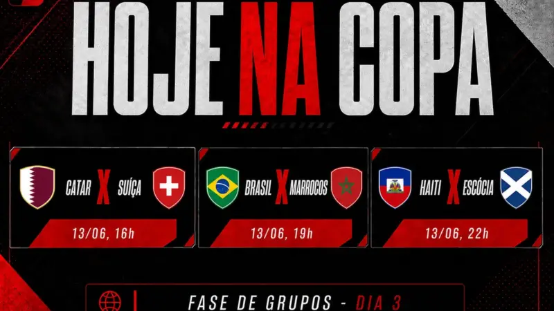 Brasil estreia contra Marrocos em sábado movimentado da Copa do Mundo 2026