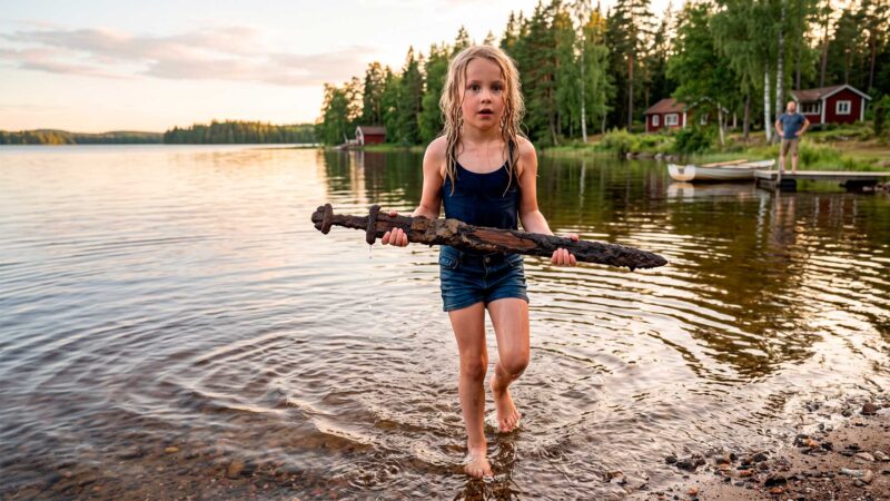 Menina de 8 anos encontra espada de cerca de 1.500 anos em lago na Suécia