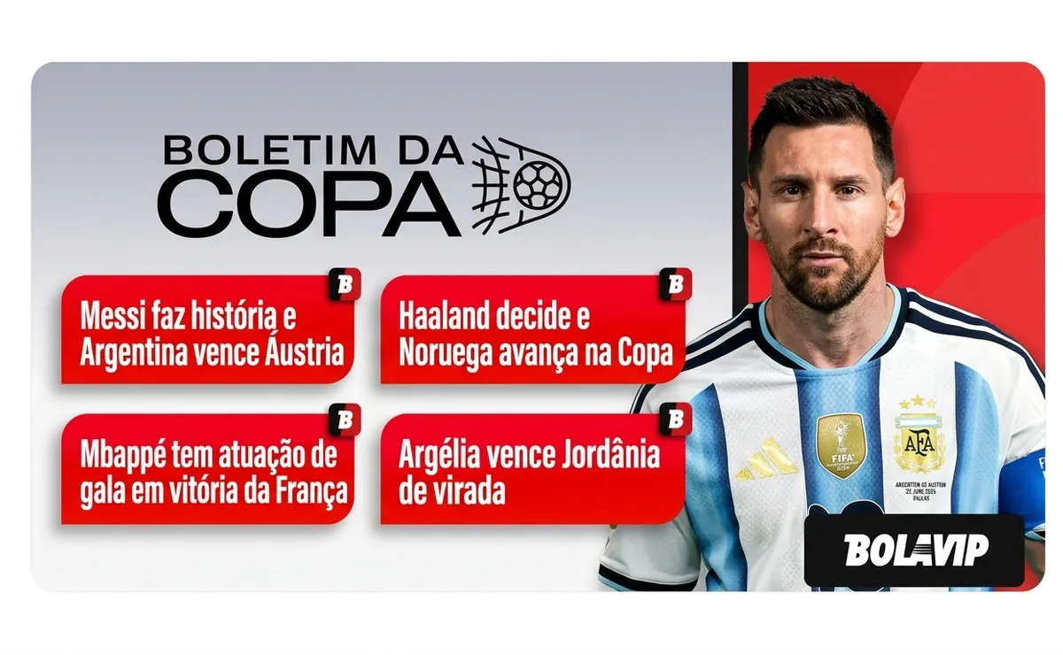 Messi, Mbappé e Haaland se destacam e comandam vitórias de suas seleções na Copa