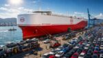 Navio da BYD atraca em Itajaí com 7.216 carros elétricos e híbridos em maior operação do porto em 2026
