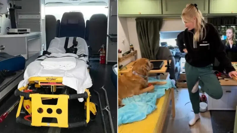 Mulher de 32 anos transforma ambulância em casa sobre rodas e viaja pelos Estados Unidos enquanto trabalha remotamente