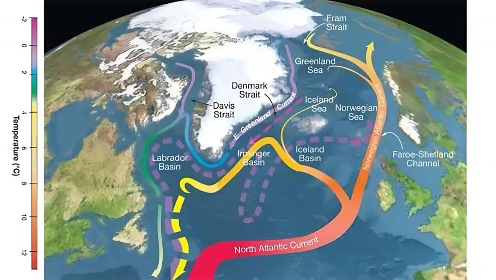 Mancha fria no Atlântico Norte indica enfraquecimento das correntes oceânicas, dizem pesquisadores