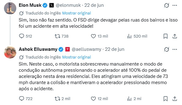 Tesla responsabiliza motorista e defende sistema FSD após colisão fatal no Texas