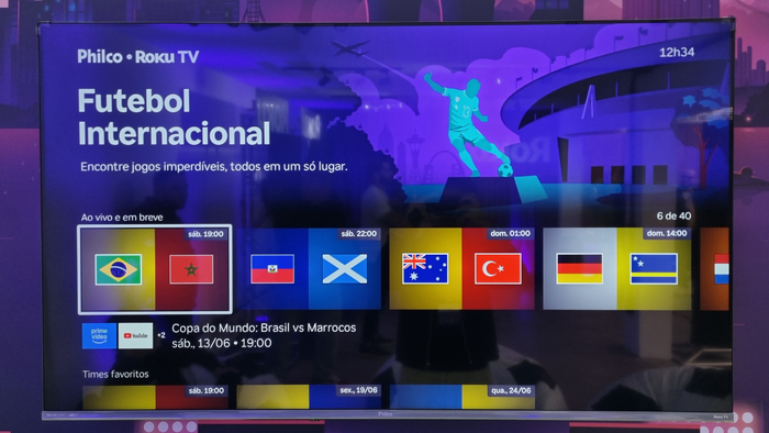 Roku cria hub para reunir transmissões da Copa do Mundo em um só lugar