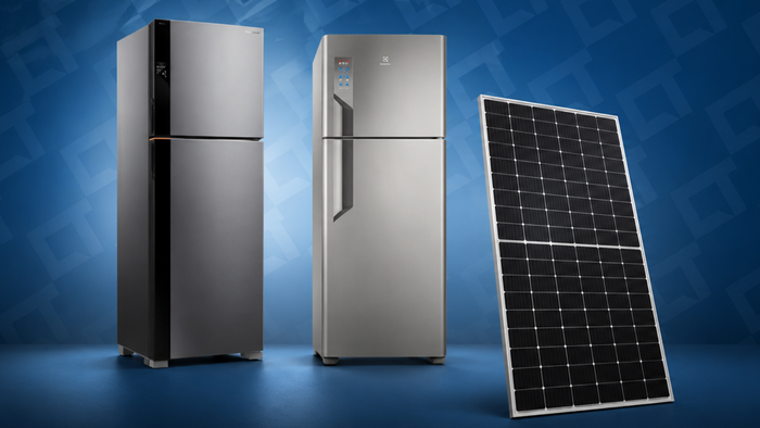 Quantas placas solares são necessárias para alimentar uma geladeira grande durante todo o dia?