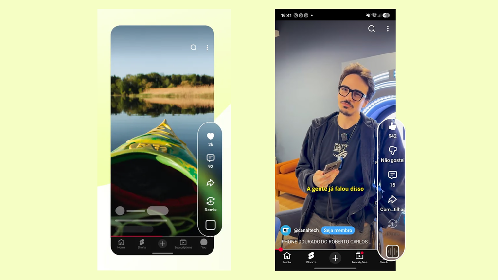 YouTube atualiza interface do Shorts, aposenta dislike e traz modo de tela limpa
