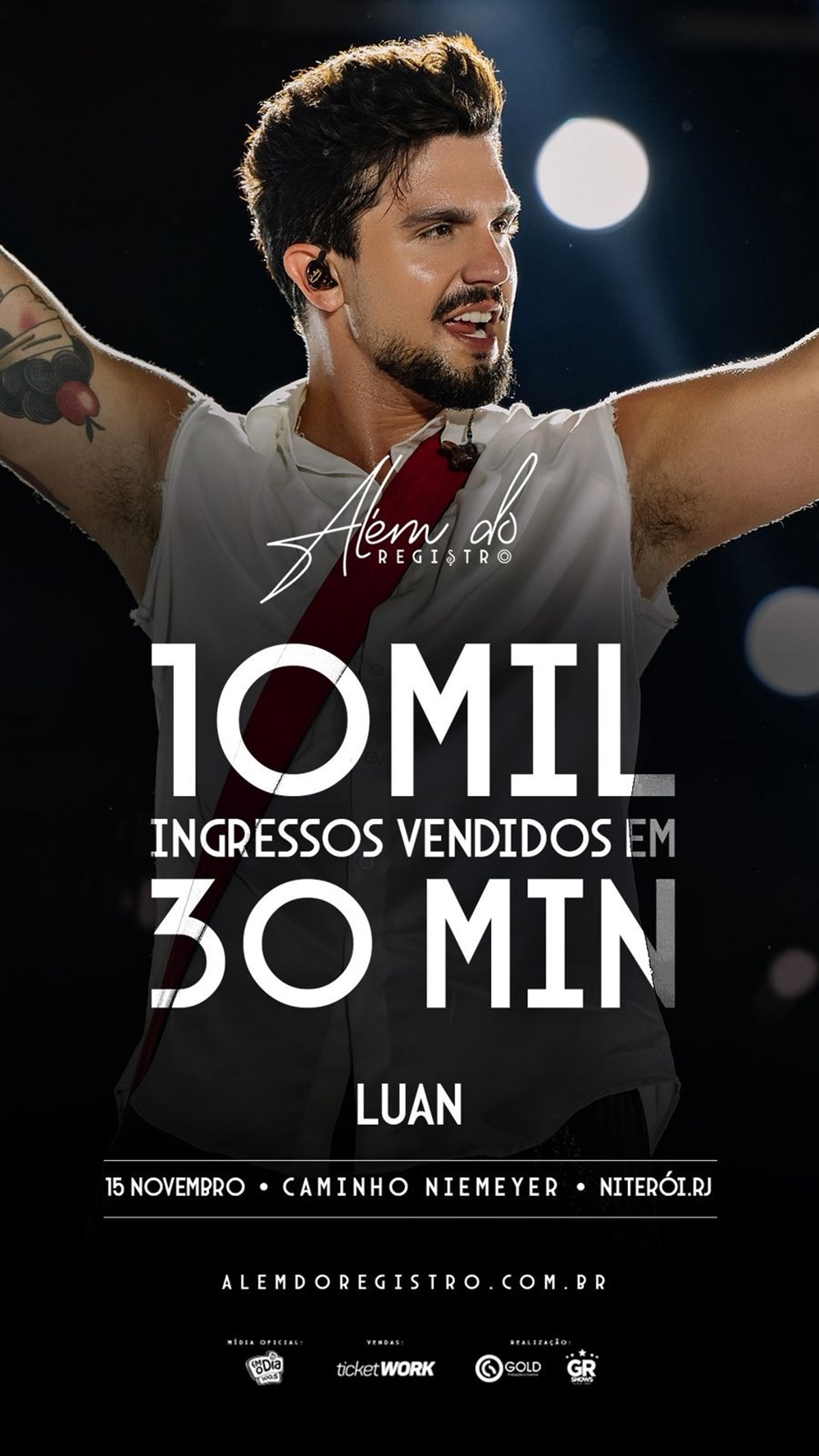 Luan Santana vende 10 mil ingressos em 30 minutos para show em Niterói