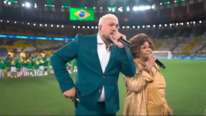 Conheça alcione explica confusão com belo na apresentação do hino nacional em amistoso da seleção brasileira