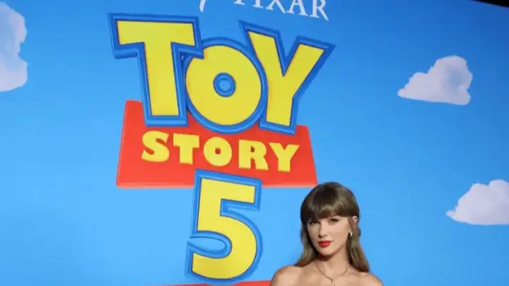 Taylor Swift usa vestido cravejado na première mundial de Toy Story 5
