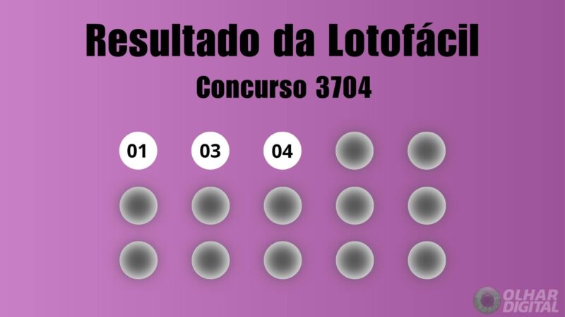 Conheça resultado da lotofácil de hoje: veja números e ganhadores do concurso 3704 (sábado, 06/06)