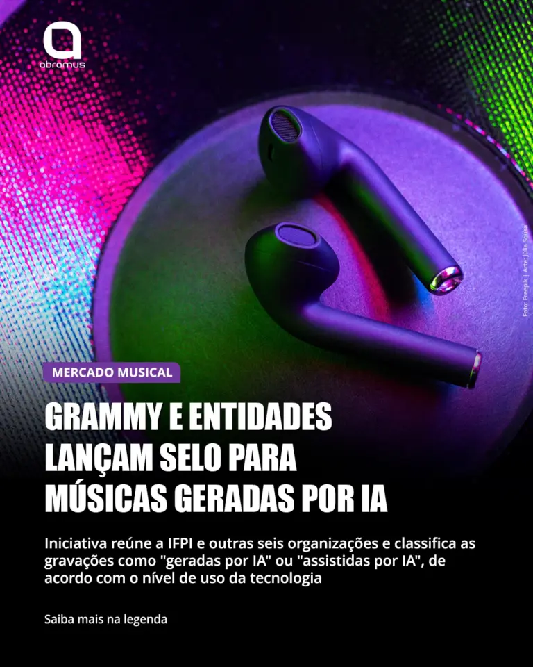Grammy e entidades lançam selo para indicar músicas geradas por IA