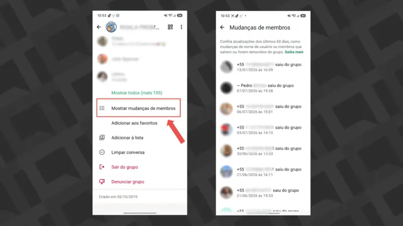 WhatsApp restringe aviso de saídas de grupo a administradores; participantes veem histórico de 60 dias