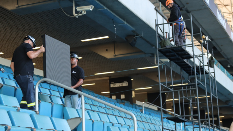 Arena do Grêmio terá anel com mais de 600 metros em painéis de LED