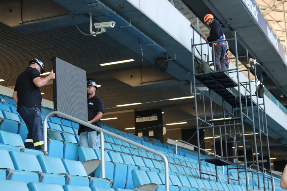 Arena do Grêmio terá anel com mais de 600 metros em painéis de LED