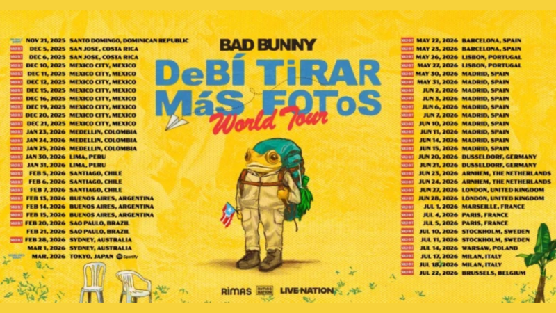 Bad Bunny bate recorde com turnê “Debí Tirar Más Fotos” e arrecada US$ 467,5 milhões